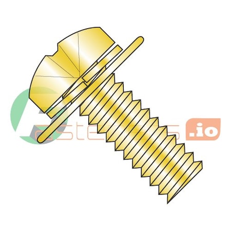 M6-1.00 X 30 Mm Phillips Machine Screw, Yellow Zinc Plated Steel, 1000 PK